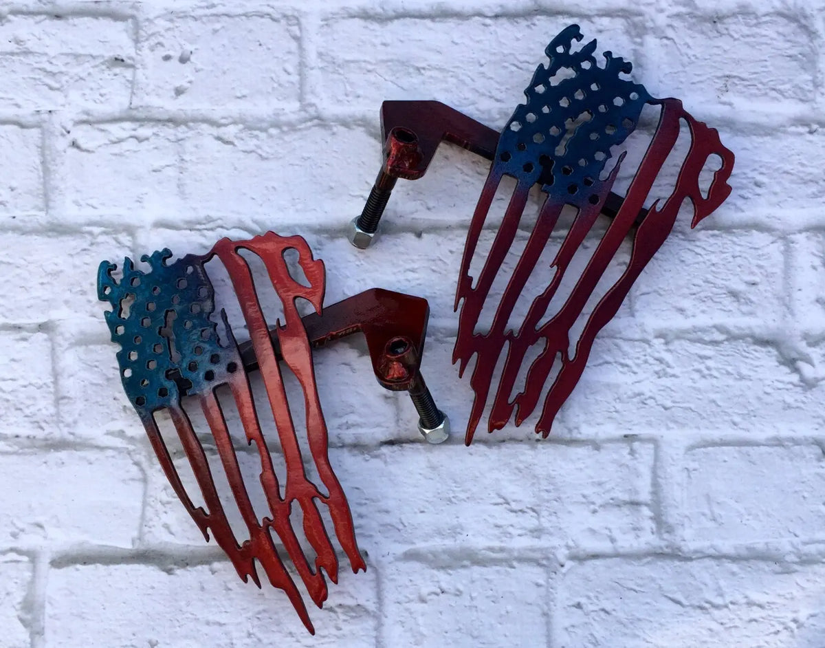 Patriotic American flag custom Jeep foot pegs for Wrangler & Gladiator 119.00 PPE Offroad