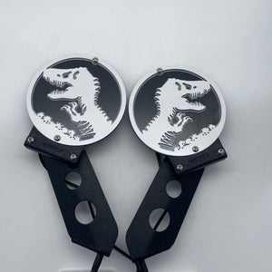 Light up Jurassic T-Rex hinge mount side mirrors for Wrangler & Gladiator PPE Offroad