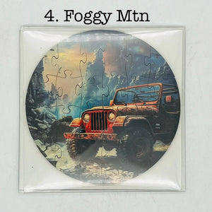 24 piece round Jeep print puzzles PPE Offroad