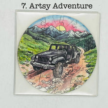 Load image into Gallery viewer, 24 piece round Jeep print puzzles PPE Offroad