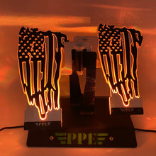 Load image into Gallery viewer, Light Up Tattered American Flag foot pegs for Wrangler/Gladiator PPE Offroad