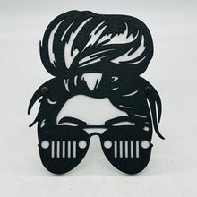Load image into Gallery viewer, RTS Messy Bun with grill glasses Hitch Cover PPE Offroad