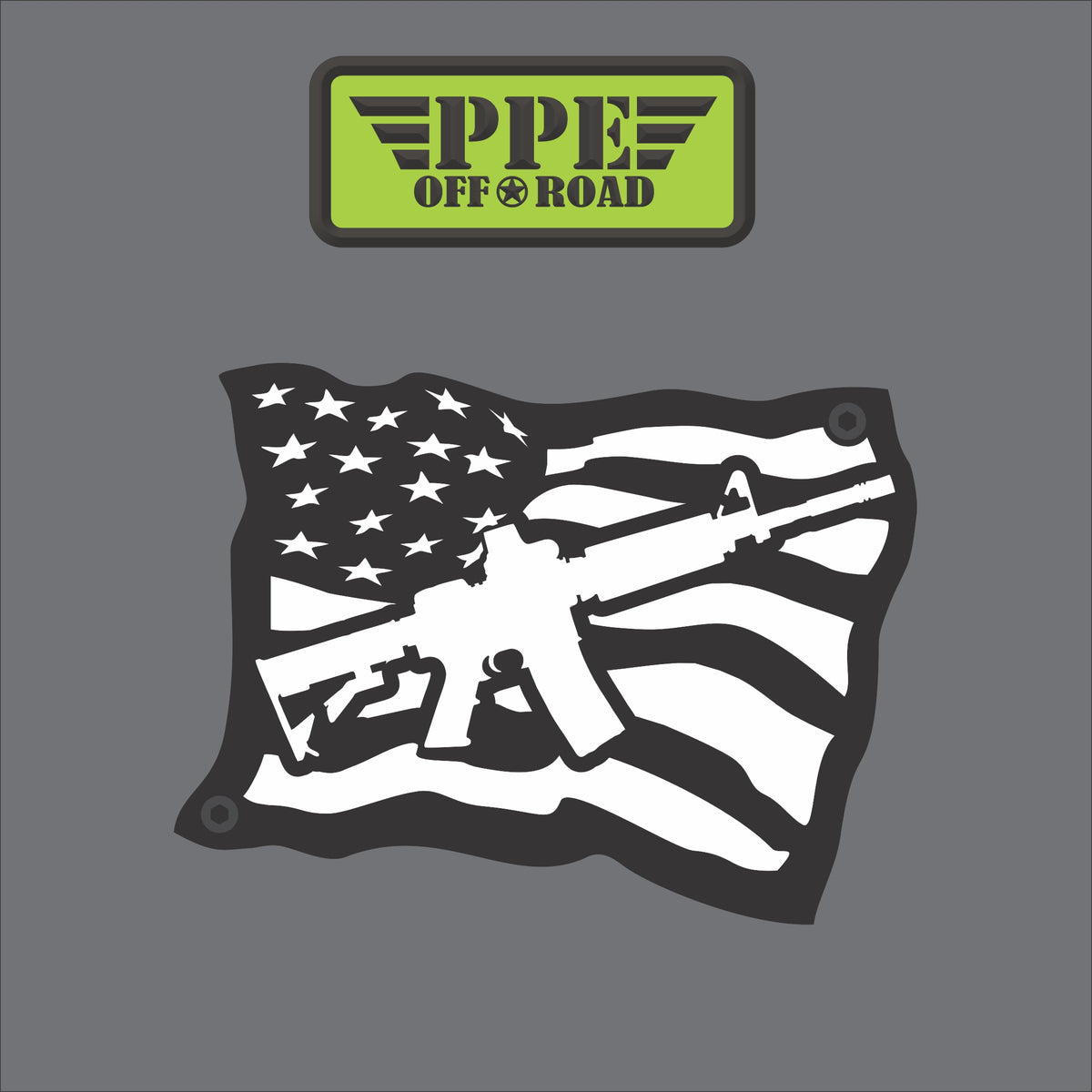 American Waving Flag with Rifle hitch cover – PPE Offroad