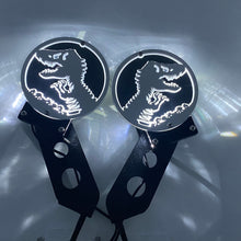 Load image into Gallery viewer, Light up Jurassic T-Rex hinge mount side mirrors for Wrangler &amp; Gladiator PPE Offroad