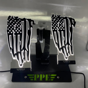 Light Up Tattered American Flag foot pegs for Wrangler/Gladiator PPE Offroad