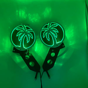 Light up Palm Tree hinge mount side mirrors for Wrangler & Gladiator PPE Offroad