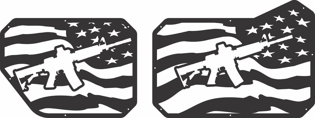 American Waving Flag with Rifle Front/Rear Tube Door DESIGN PANEL ONLY ...
