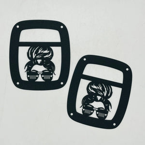 Messy Bun Girl tail light covers PPE Offroad