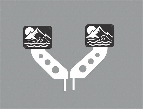 Mountain and Waves hinge mount side mirrors for Wrangler & Gladiator PPE Offroad
