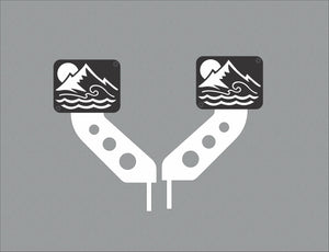 Mountain and Waves hinge mount side mirrors for Wrangler & Gladiator PPE Offroad