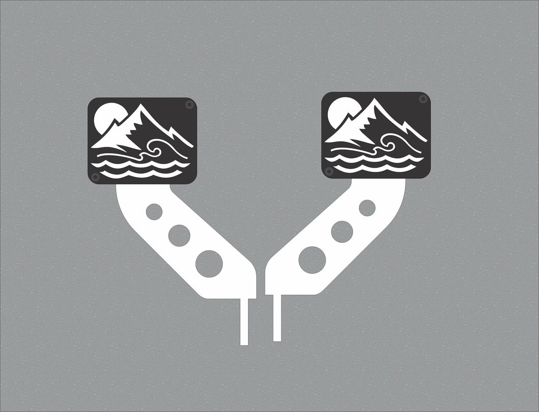 Mountain and Waves hinge mount side mirrors for Wrangler & Gladiator PPE Offroad