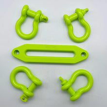 Load image into Gallery viewer, Powder coated, custom color 3/4&quot; d-ring bow shackles. PPE Offroad
