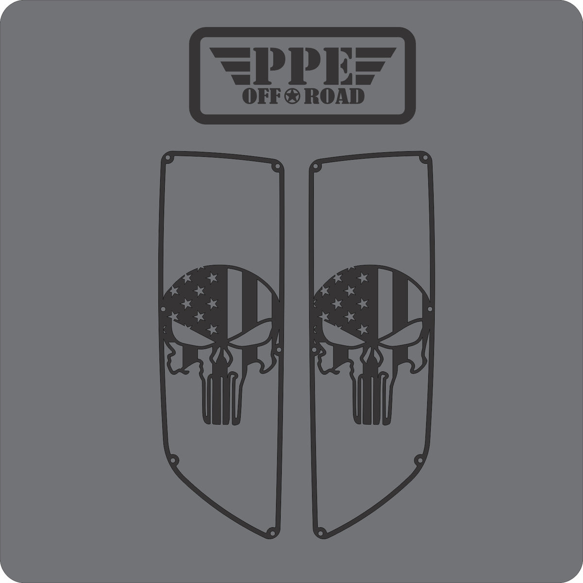 Skull Flags JL JT Rubicon Hood Vent DESIGN PANELS ONLY – PPE Offroad