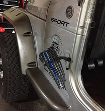 Load image into Gallery viewer, Flag thin blue/red line foot pegs for Wrangler &amp; Gladiator PPE Offroad