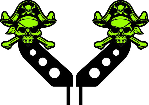 Pirate Jolly Roger hinge mount side mirrors for Wrangler & Gladiator PPE Offroad