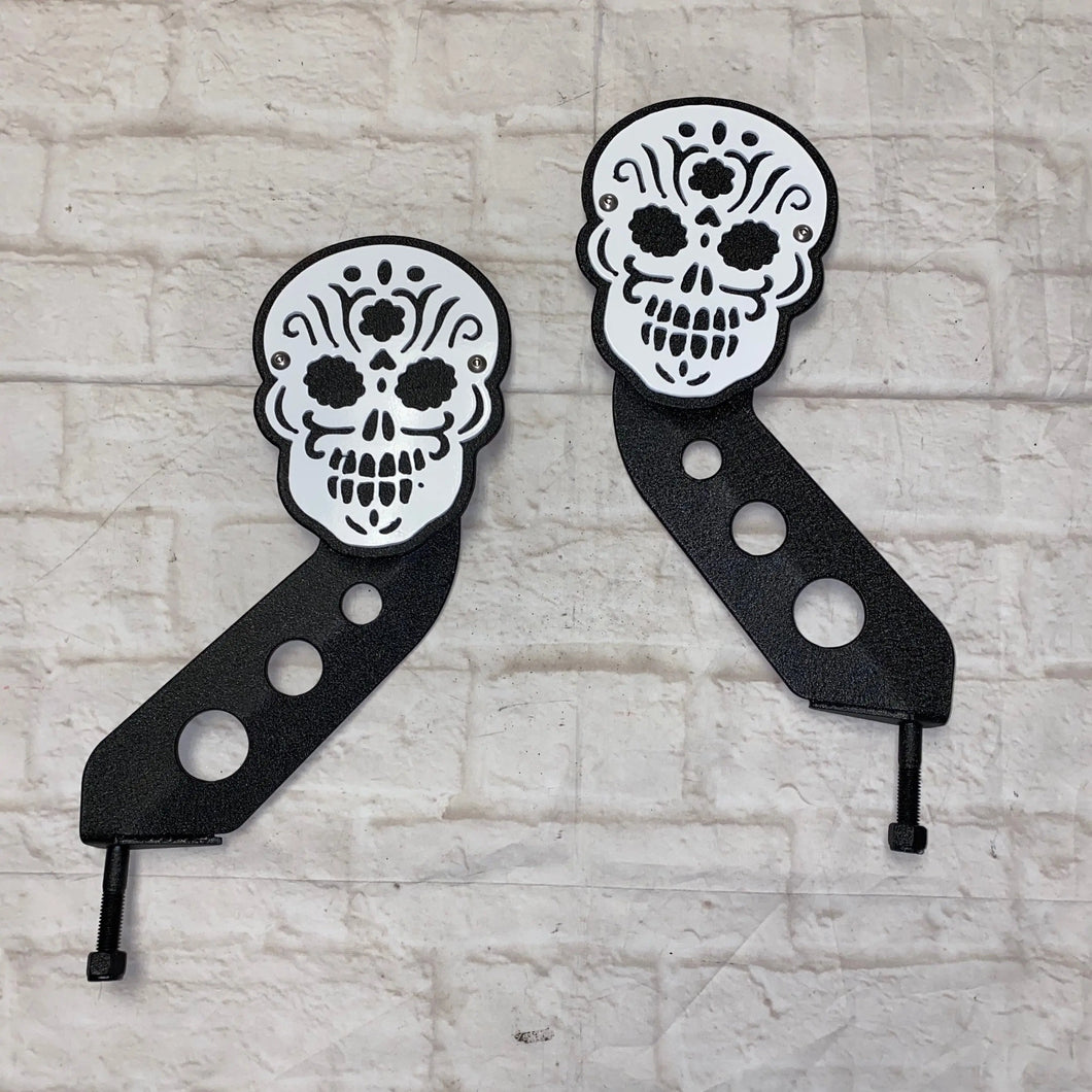 Sugar skull hinge mount side mirrors for Wrangler & Gladiator PPE Offroad
